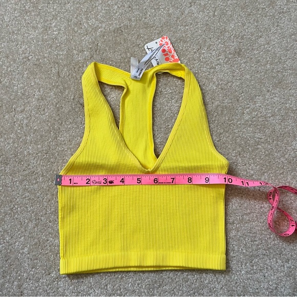 NWT Free People FP Movement Free Throw Crop Womens XS Optic Yellow Ribbed - Picture 5 of 8